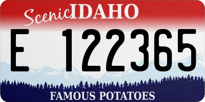 ID license plate E122365