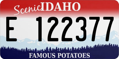 ID license plate E122377