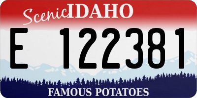 ID license plate E122381