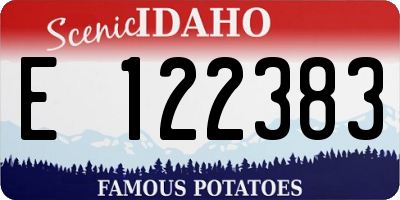 ID license plate E122383