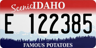 ID license plate E122385