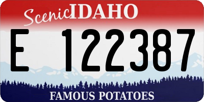 ID license plate E122387