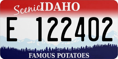 ID license plate E122402