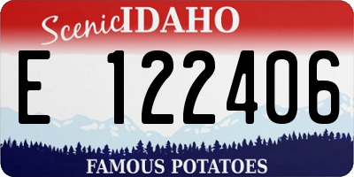 ID license plate E122406