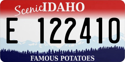 ID license plate E122410