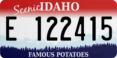 ID license plate E122415