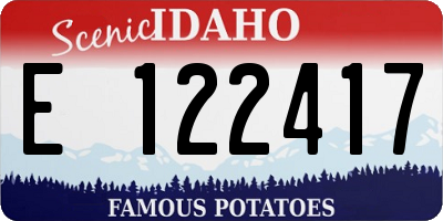 ID license plate E122417