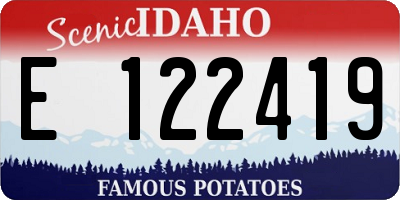 ID license plate E122419