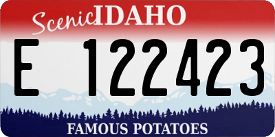 ID license plate E122423
