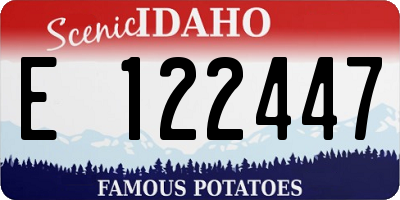 ID license plate E122447