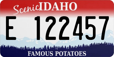 ID license plate E122457