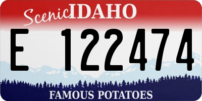 ID license plate E122474