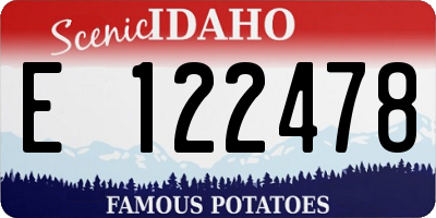 ID license plate E122478