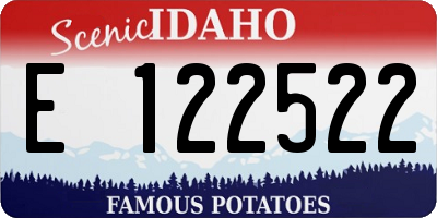 ID license plate E122522