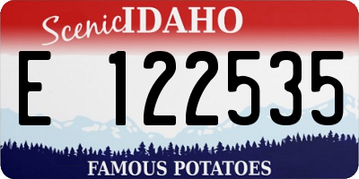 ID license plate E122535