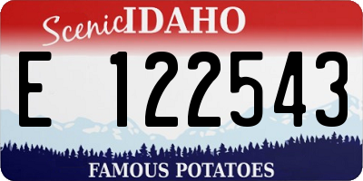 ID license plate E122543