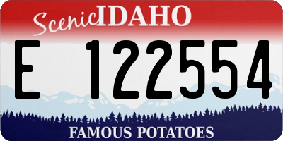 ID license plate E122554