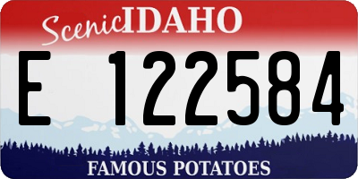 ID license plate E122584