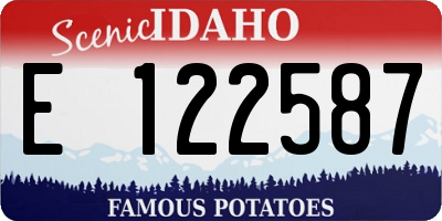 ID license plate E122587