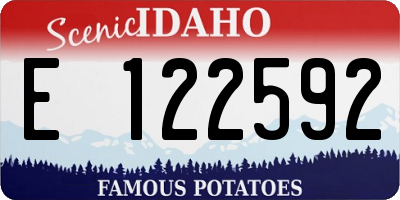 ID license plate E122592
