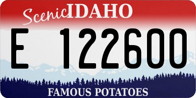 ID license plate E122600