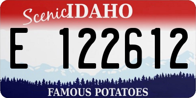 ID license plate E122612