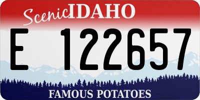 ID license plate E122657