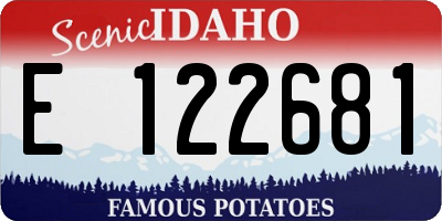 ID license plate E122681