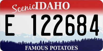 ID license plate E122684