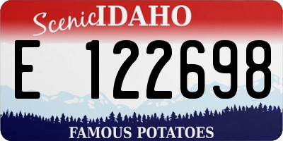 ID license plate E122698