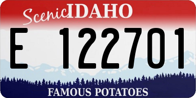 ID license plate E122701