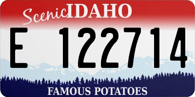 ID license plate E122714
