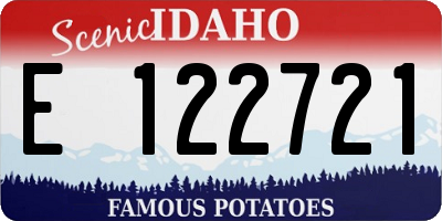 ID license plate E122721
