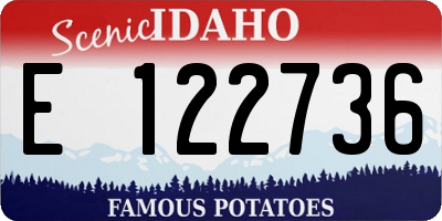 ID license plate E122736