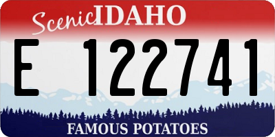 ID license plate E122741