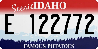 ID license plate E122772