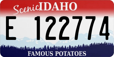 ID license plate E122774