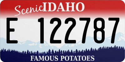 ID license plate E122787