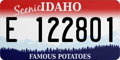 ID license plate E122801