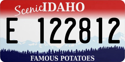 ID license plate E122812