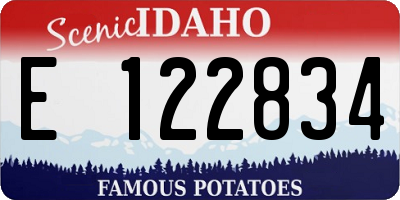 ID license plate E122834