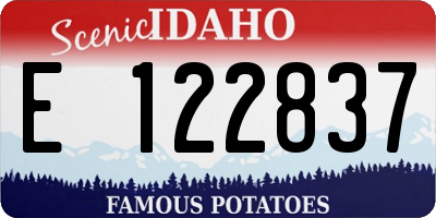 ID license plate E122837
