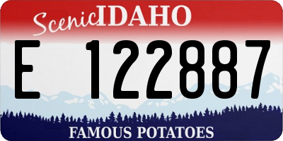 ID license plate E122887