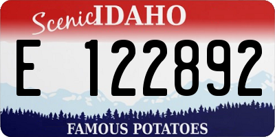 ID license plate E122892