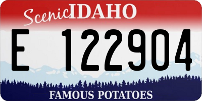 ID license plate E122904
