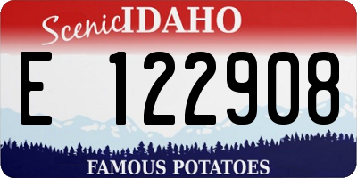 ID license plate E122908