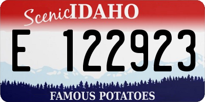 ID license plate E122923