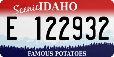 ID license plate E122932