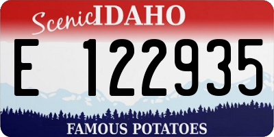 ID license plate E122935