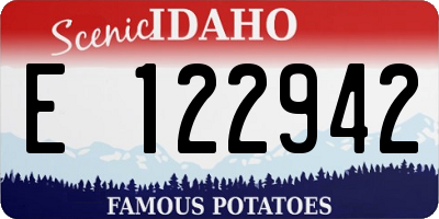 ID license plate E122942